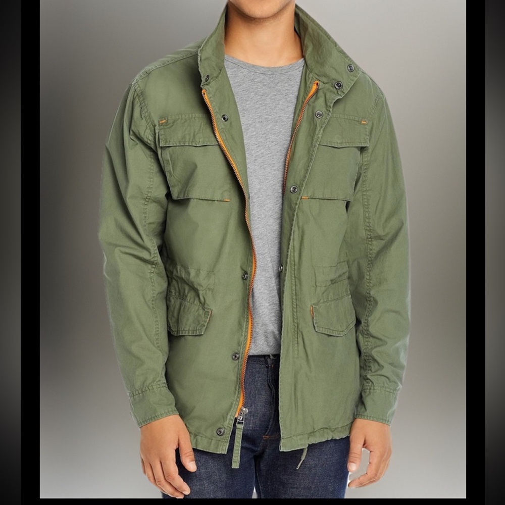 Pacific & Park Pop Color Zipper Slim Lightweight Cotton Military Utility Jacket